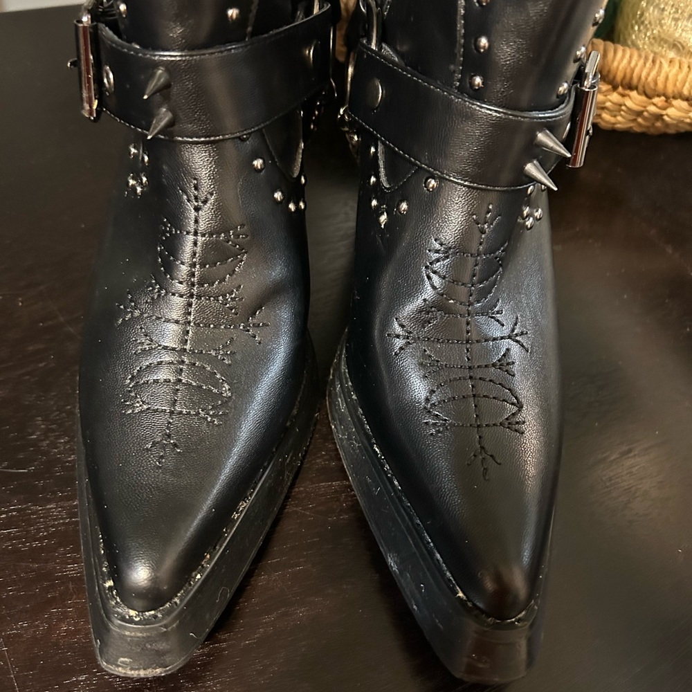 Dolls Kill Widow spiked Nocturnal Memories Western Boots Size 10 - Picture 3 of 10